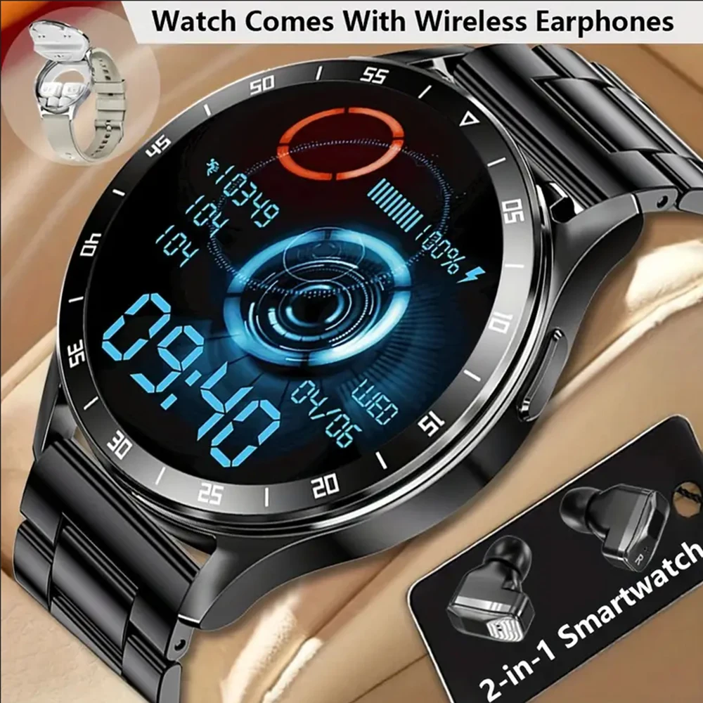 GEJIAN X10 Earphone Smart Watch TWS 2-in-1 Wireless Bluetooth Dual Earphone Connection Mobile Fitness Sports Smart Watch