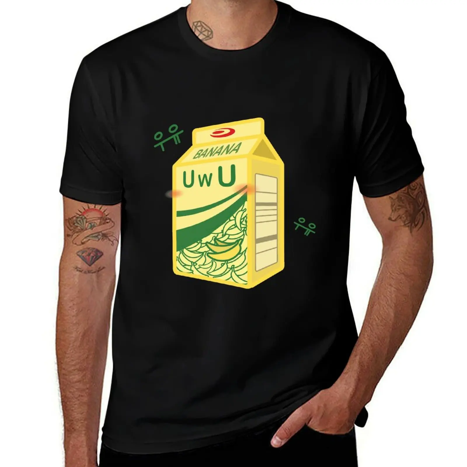 Camiseta coreana Kawaii de leche plátano, camisetas de diseñador g para hombre, camiseta para hombre