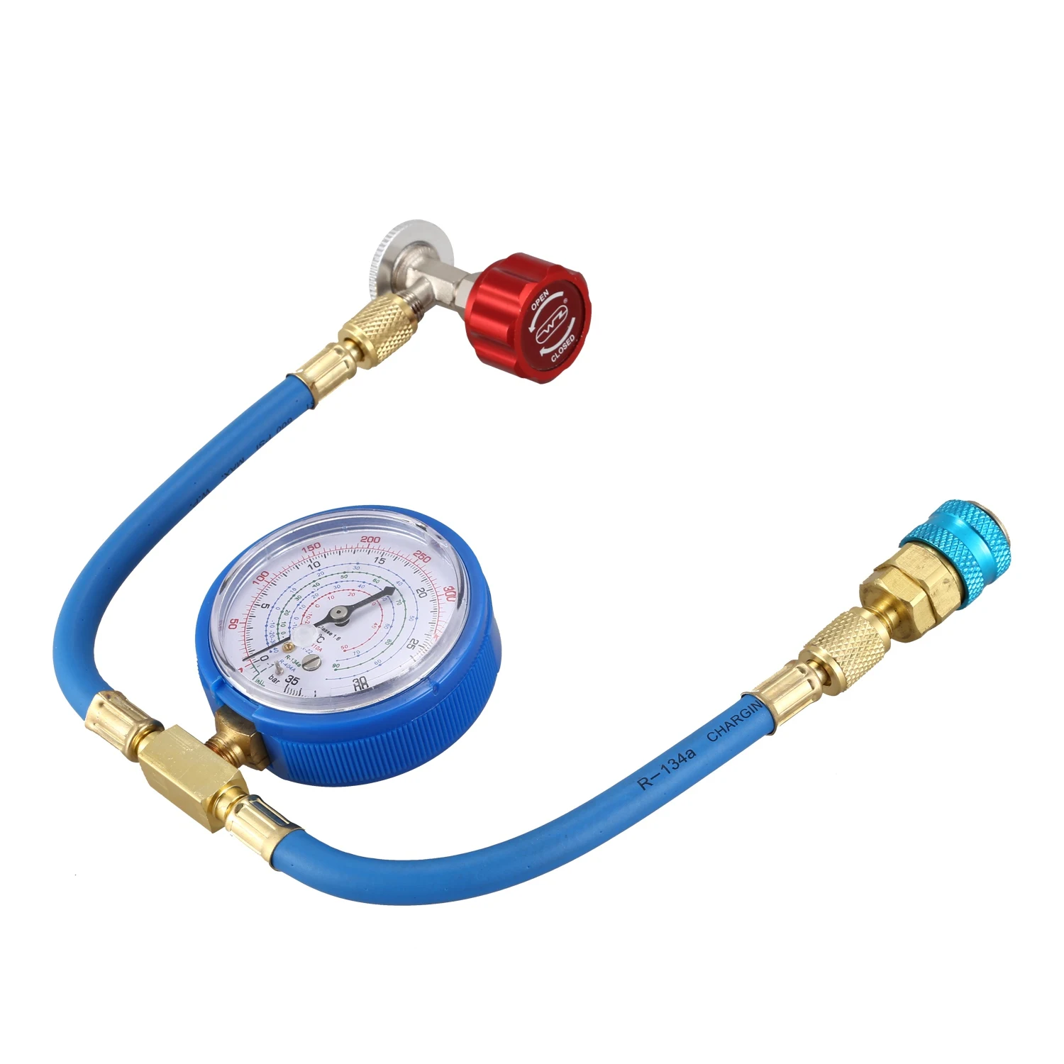 Car Air Conditioner M14 R134a Refrigerant Pressure Gauge Replenishment Measuring Tool Charging Hose