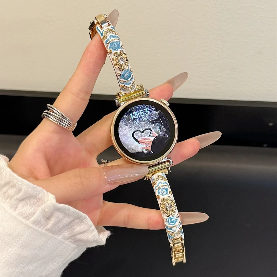 18/20/22MM Watch Band For Samsung Galaxy Watch 8/7/4 6 Classic 5 Pro Vintage Porcelain Bracelet Strap For Amazfit Bip/GTS GT2