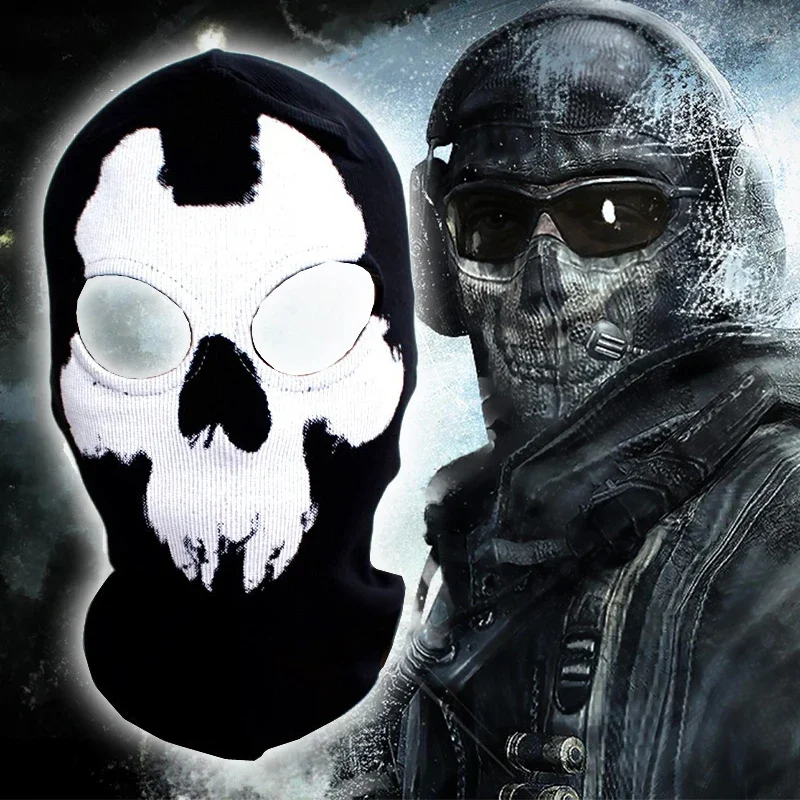 Call of Duty: Vanguard FPS Game Pure Cotton Counter Terrorism Elite White Skull Pattern Headgear Cosplay Costume Halloween Party