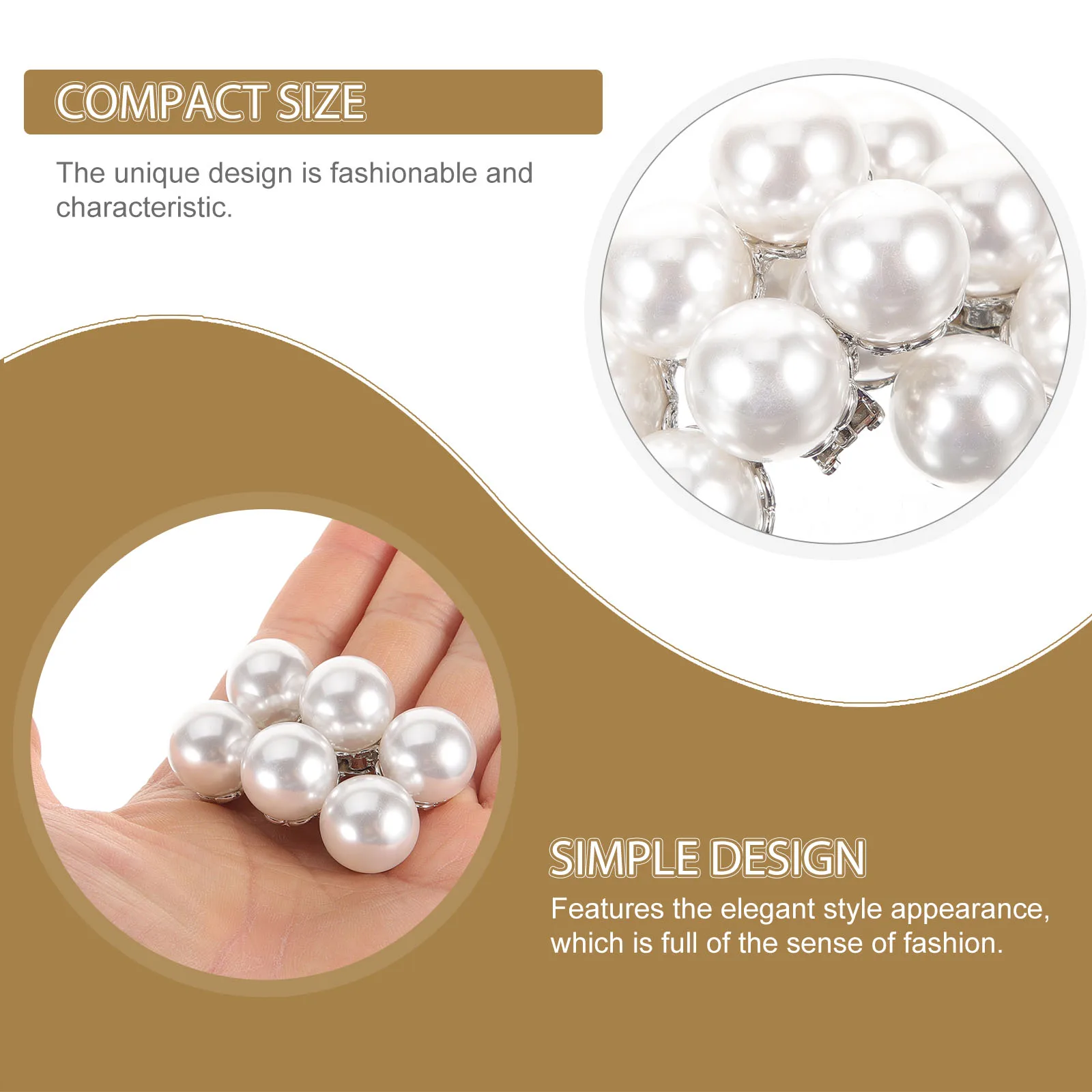

Pearl Shoe Clips Pearl Buckle for High Heels Sandals Flats Decorative Bride Wedding Shoes Accessories 6 Pearls Golden Removable