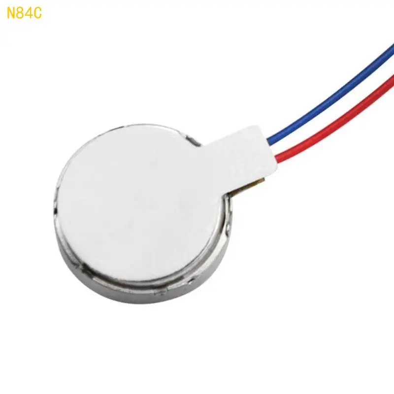 N84C mini-trillingsmotor met 30 mm lengte draad DC1.5-3.7V 10000 tpm platte knop-type motor voor mobilephone tablet