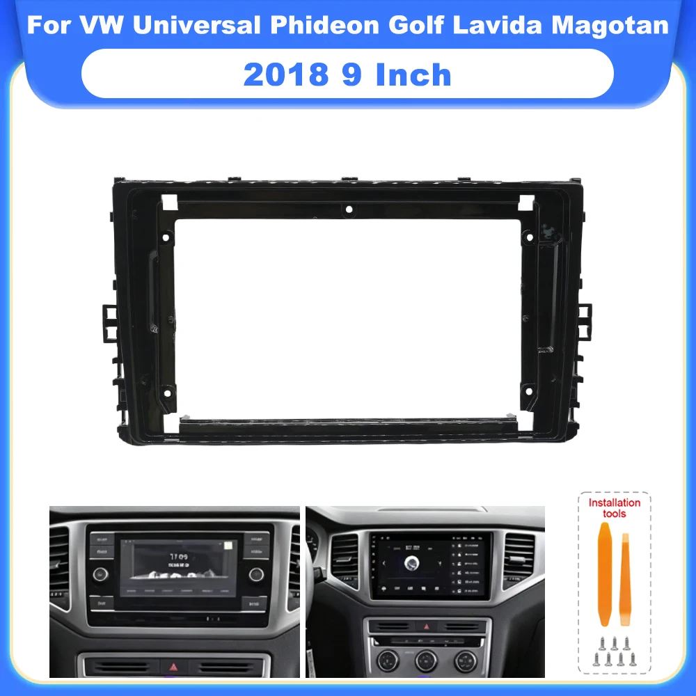 9 Inch 2Din Car DVD Fascia Stereo Audio Video Panel Frame For VW Universal Phideon Golf Lavida Magotan 2018