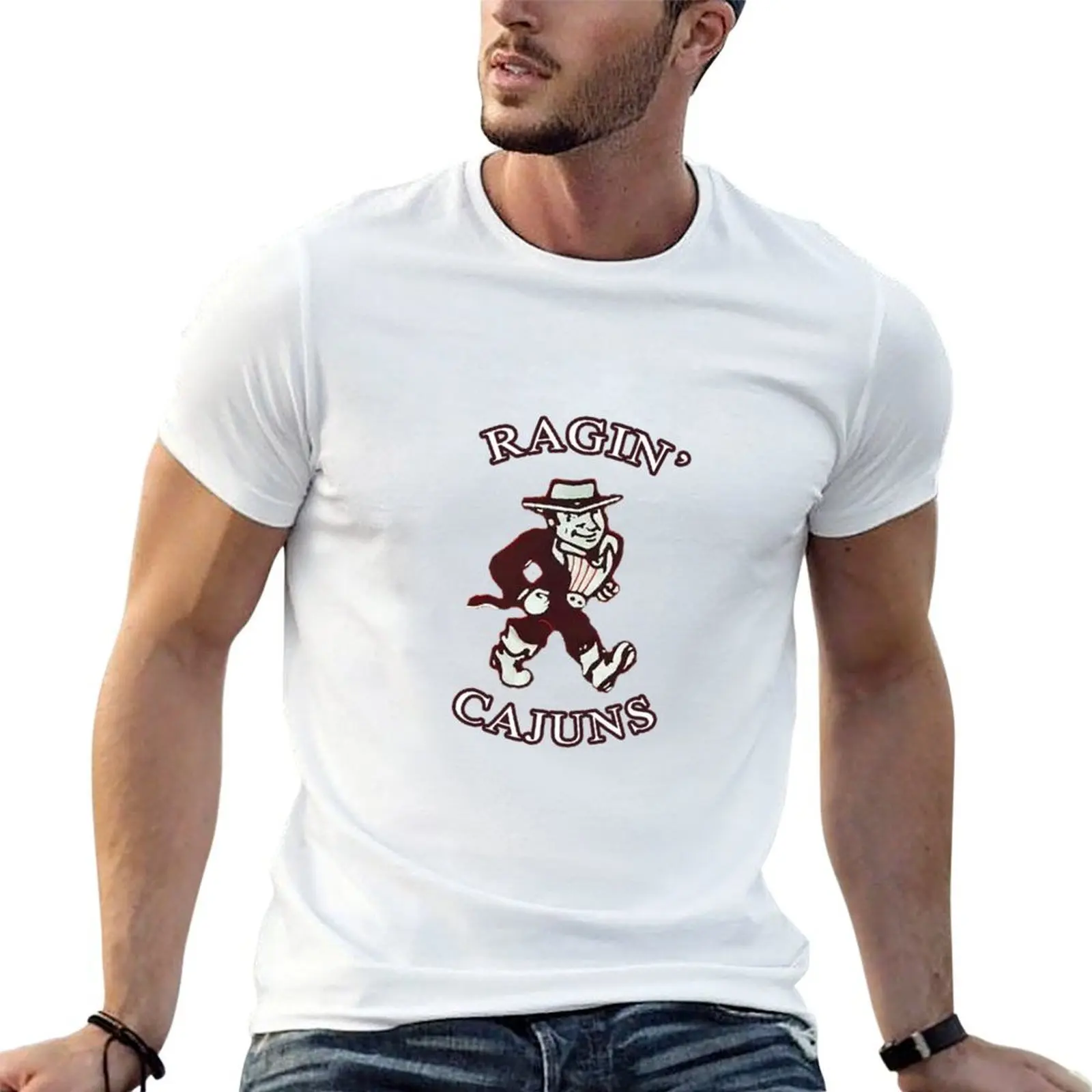

ULL Ragin Cajuns Vintage Logo T-Shirt graphic t shirts for man t shirt man casual T-Shirt