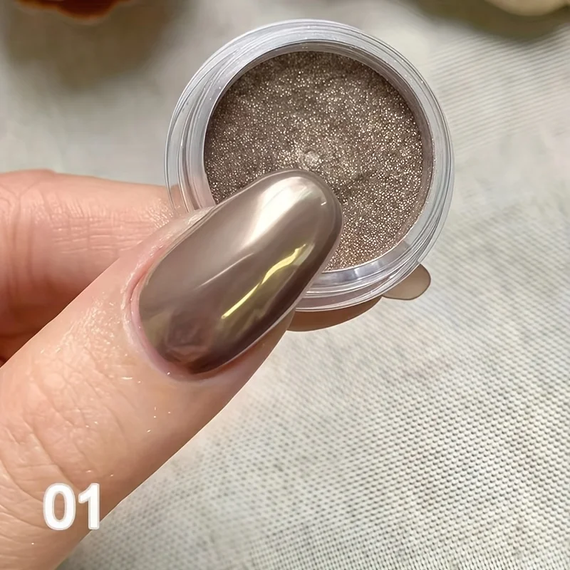 مرآة سحرية ملونة من Polvo para uñas، polvo de uñas de titanio souper brante، inodoro، polvo fina، Adeado para princi #4