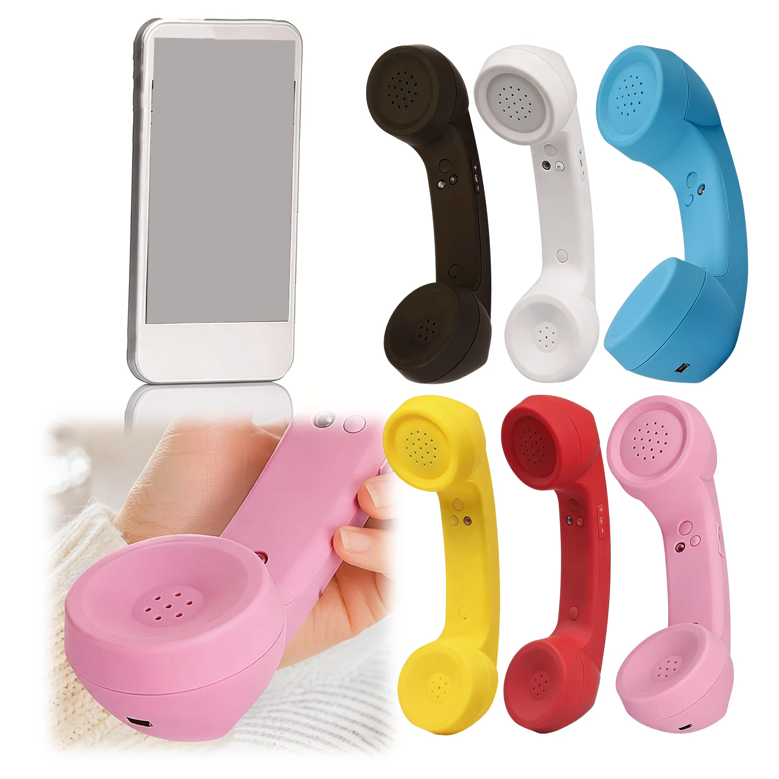 Bluetooth-compatible Retro Phone Handset Wireless Telephone Receiver with Comfortable Call Compatible with Various Mobile Phones