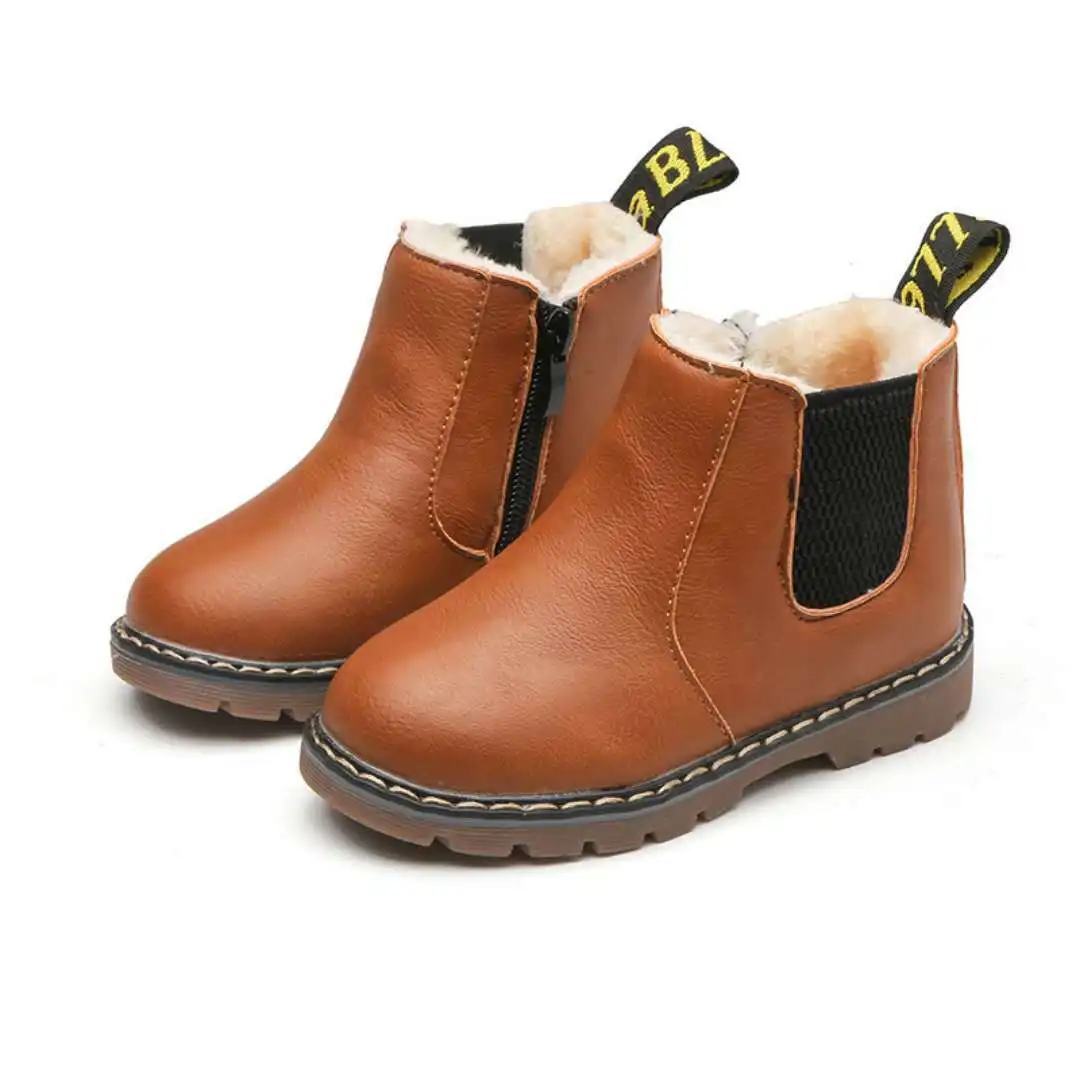 Kids Casual Boots Non-slip Wear-resistant Children Shoes Handsome Fashion Babies Warmly Shoes Girls Boys Soft Bottom Footwear