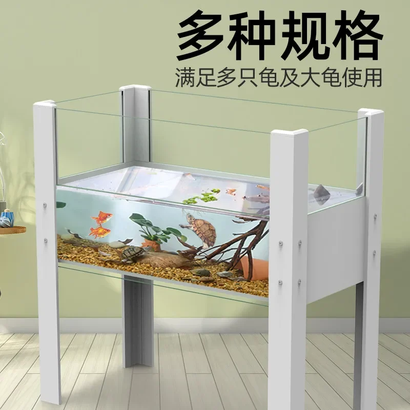 Turtle tank large floor-to-ceiling ecological landscaping glass feeding box for household ornamental turtle raising special