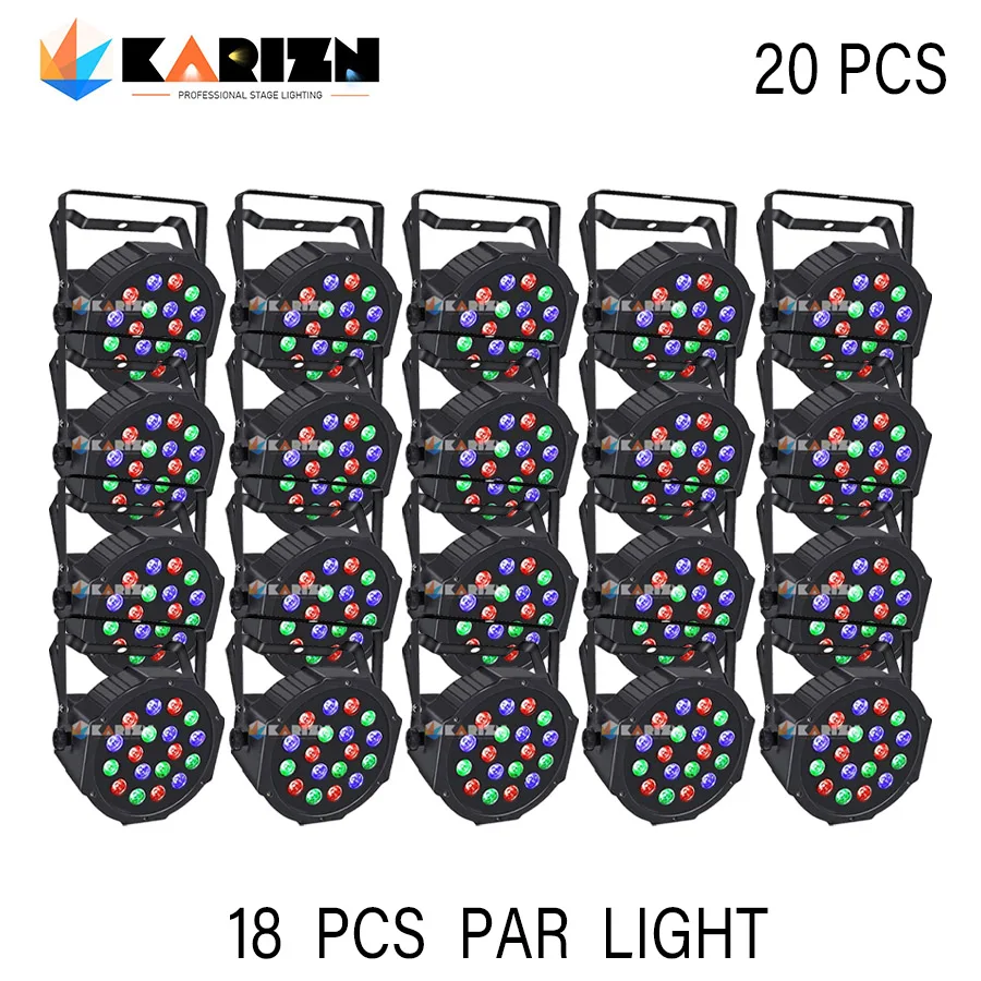 

No Tax 20Pcs 18LED RGB Par Lights RGB Wireless DMX512 For DJ Disco Party Remote Control Polypropylene Lighting