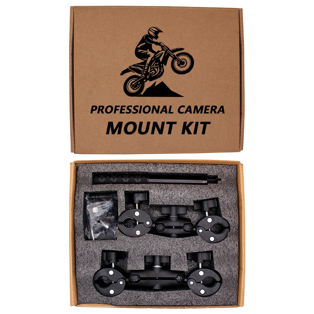 Motorrad-Halterungskit für Insta360 X5 X4 X3 X2 RS DJI GoPro Doppelklemme Lenker-Selfie-Stick für Insta 360 Halterungszubehör – Detail 14