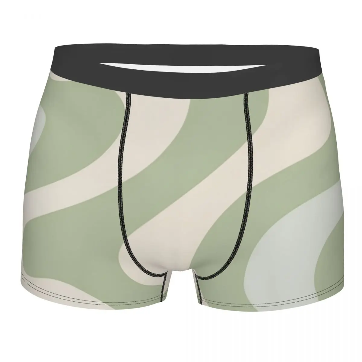 Sage Green Grey Boxer Shorts Men 3D Print Male Stretch Underwear Panties Briefs
