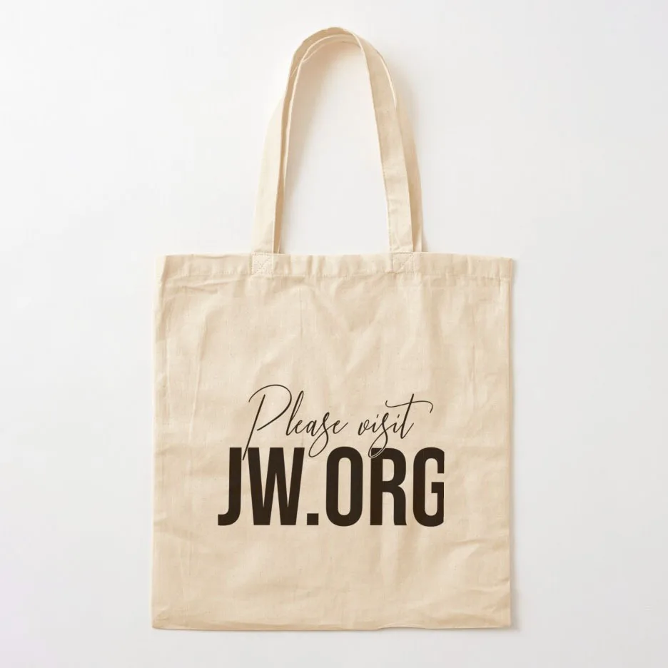 Please visit JW.ORG  Tote Bag  Reuseable Canvas Fashion Shopping Grocery School Femal Gril Women Personal