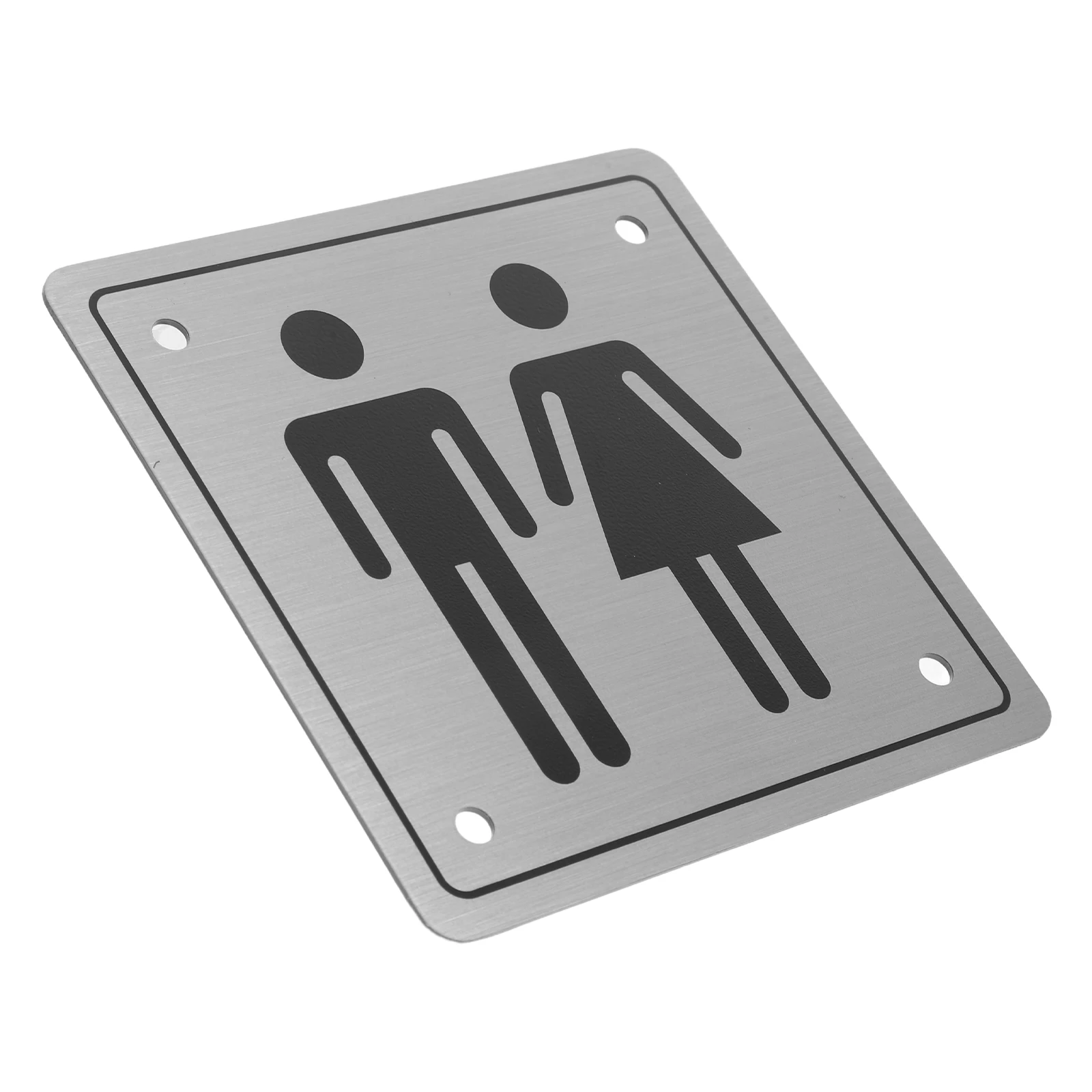 

Bathroom Signage Business Toilet Silver Stainless Steel Gender-inclusive Men and Women
