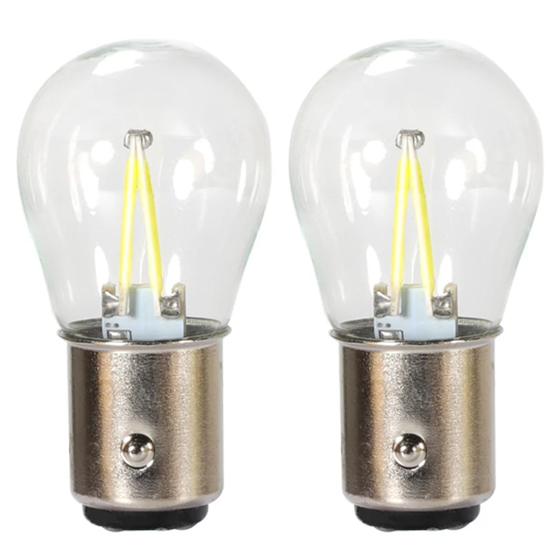 2X P21W Ba15s 1156 Led 1157 Bay15d Gniazdo żarówki Filament Chip Żarówka samochodowa Lampa Lada Światła obrysowe Automatyczne światła hamowania 12V Czerwony
