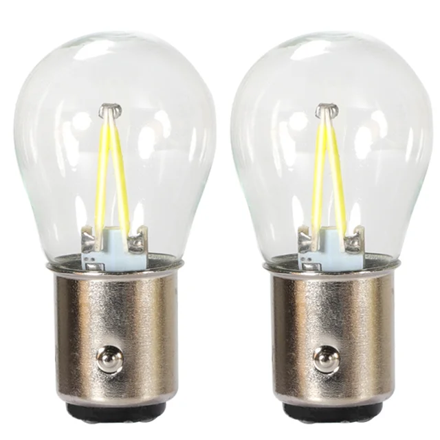 2X P21W Ba15s 1156 Led 1157 Bay15d Gniazdo żarówki Filament Chip Żarówka samochodowa Lampa Lada Światła obrysowe Automatyczne światła hamowania 12V Czerwony