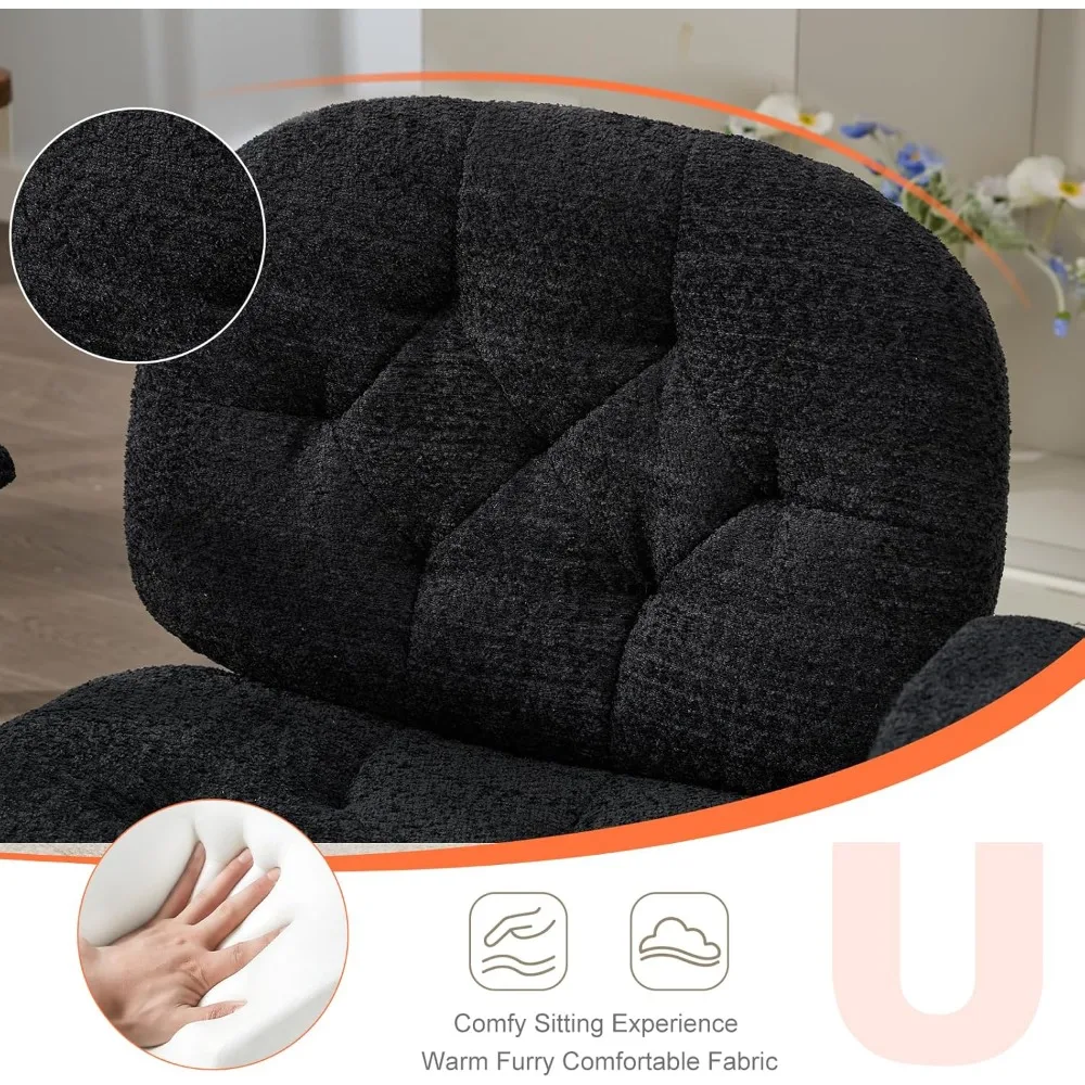 chaise croisée avec accoudoirs rabattables, chaise de bureau à pieds croisés avec roulettes, chaise pivotante confortable avec siège large pour bureau à domicile