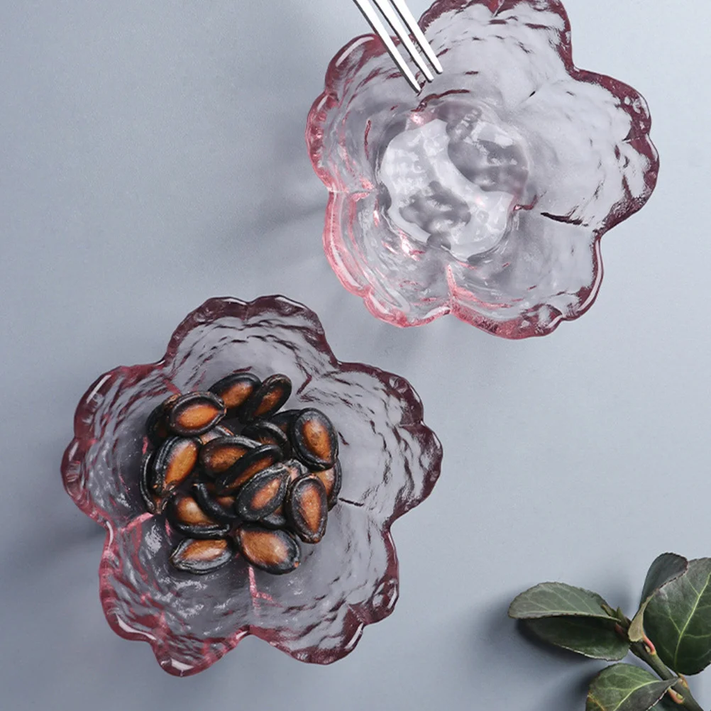 

5Pcs Cherry Blossom Glass Sauce Dishes Japanese Style Seasoning Bowls for Soy Sauce Spices Appetizers Tableware