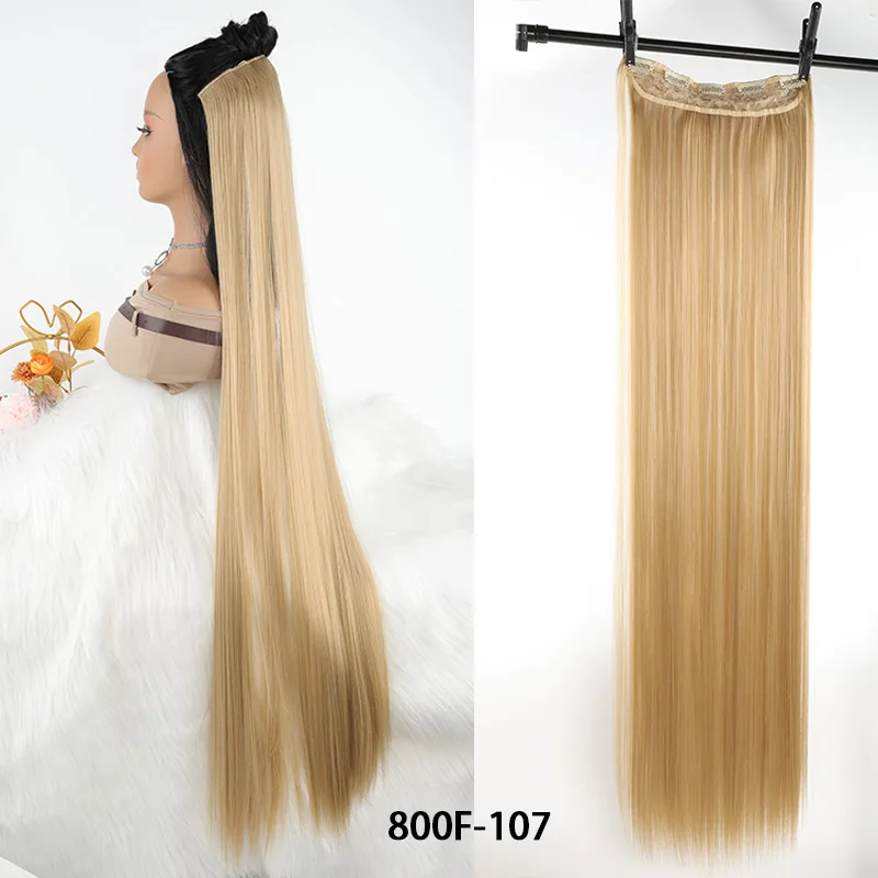 Synthetic straight 40 inch five card hair extensions for straight women's daily use heat-resistant wigs