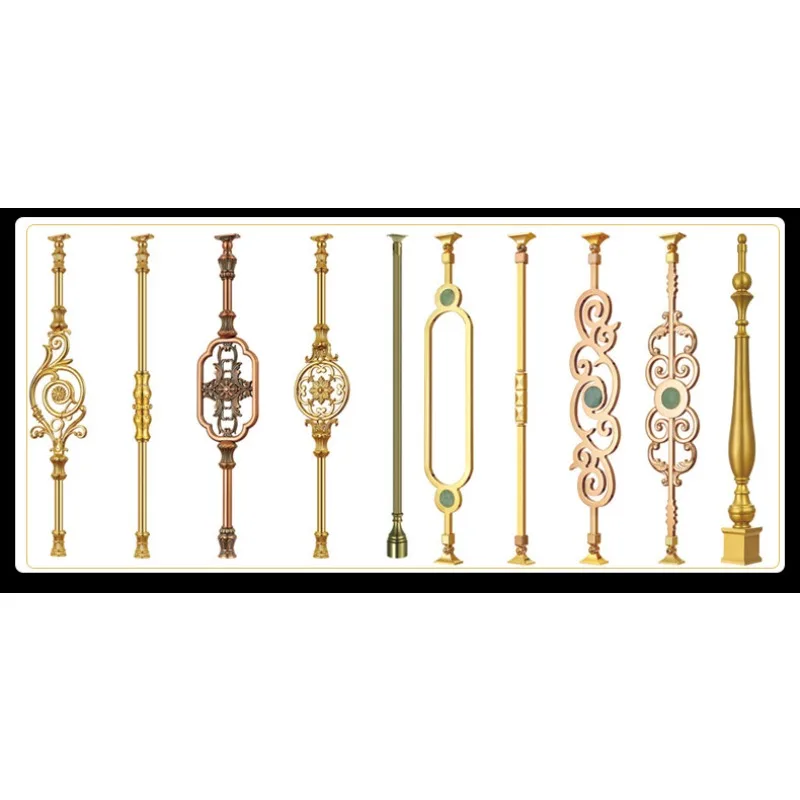 Home Villa light luxury staircase handrail modern new Chinese European crystal indoor household aluminum alloy guardrail - view 5