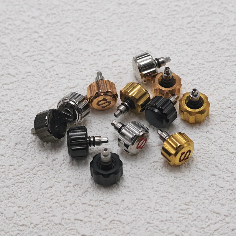 SKX Watch Crown S logo Different Styles Screw Down Waterproof Diving Watch Crown Fits SKX007 SKX009 Watch Case Watch Components