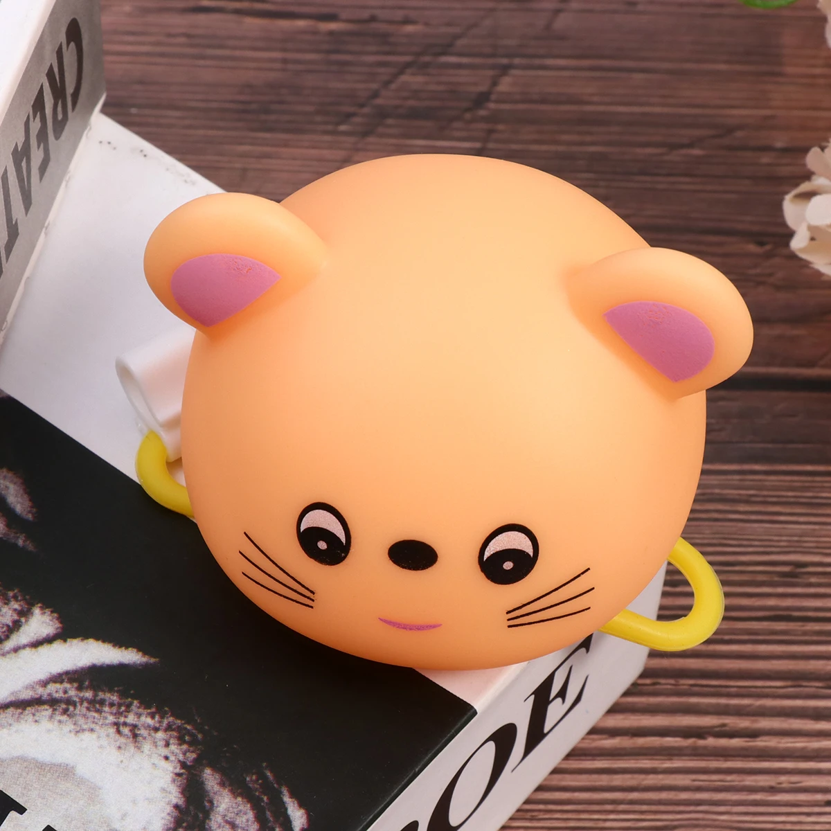 Mountain Road Bike Squeeze Horn Little Mouse Orange Cartoon Honker Light Bicycle Accessories Loud Sound Flashing Light