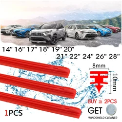 1 PCS Car Wiper Blade RED Silica Gel Silicon Refill Strips 8mm for Hybrid Type Wiper Blade 14