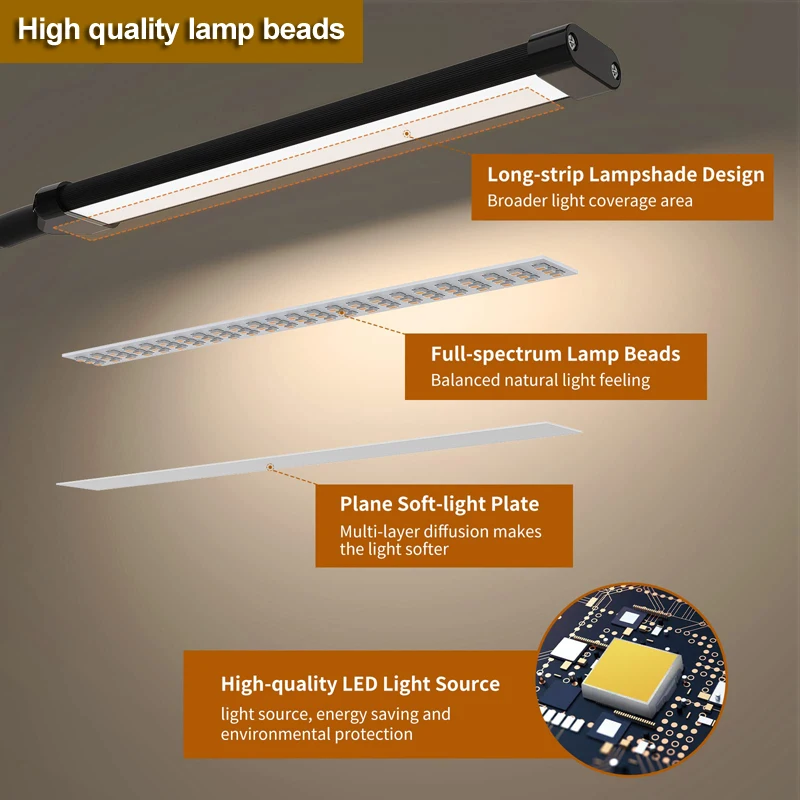 LED Desk Lamp Bedside Bed 360°Folding Clamp Reading Stand Adjustable Lampara USB Powered Eye Protection Table Light For Bedroom