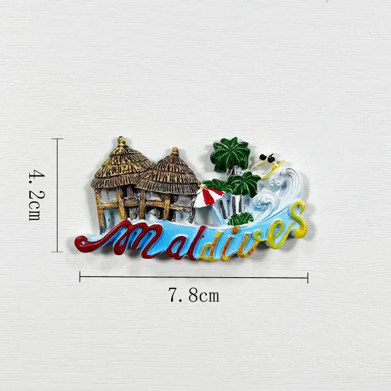 

Maldives World Cultural Tourism Souvenirs, Kitchen and Home Decorations, 3D Magnetic Refrigerator Stickers