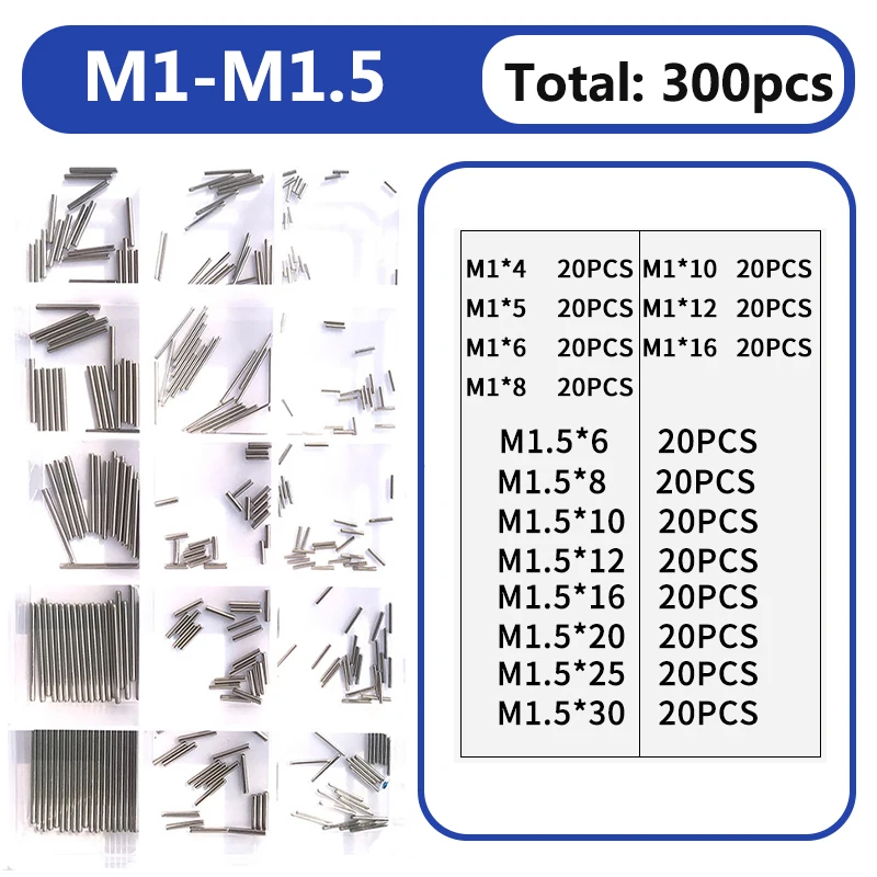 Zylinderstift M1,5 M2 M2,5 M3 M4 M5 M6 M8 Metalldübelstifte Edelstahl Ortungsdübel Set Massiver Zylindersicherungsstift GB119 – Detail 4