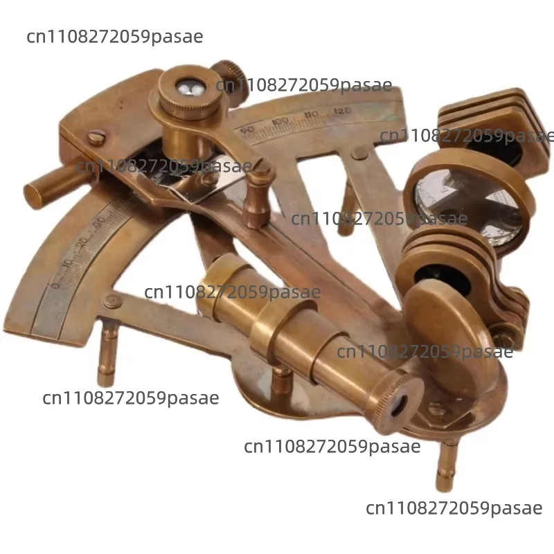 Pure Copper Retro Nostalgic Antique Ornament Sextant Model Props