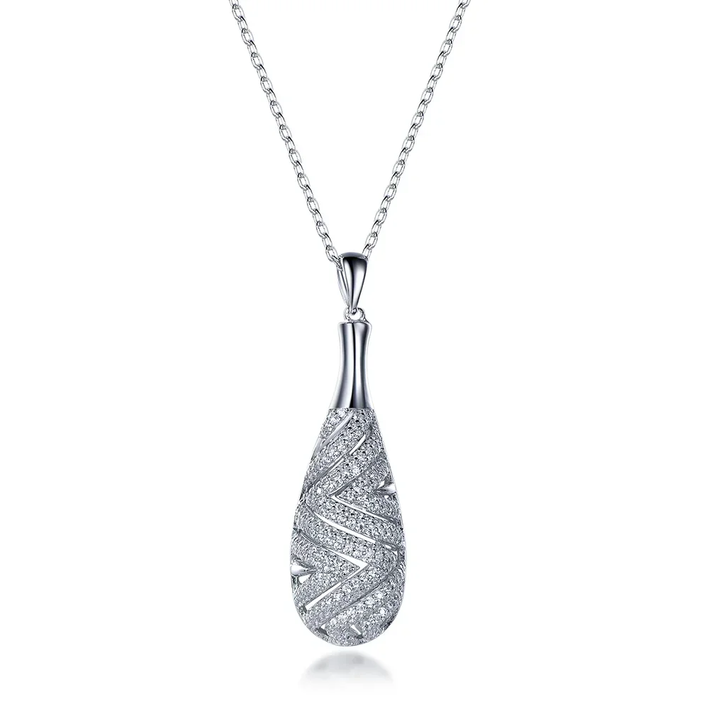 KOSE 925 Sterling Silver Zirconia Pendant New In Necklace Women's Fine Jewellery Freeshiping Items