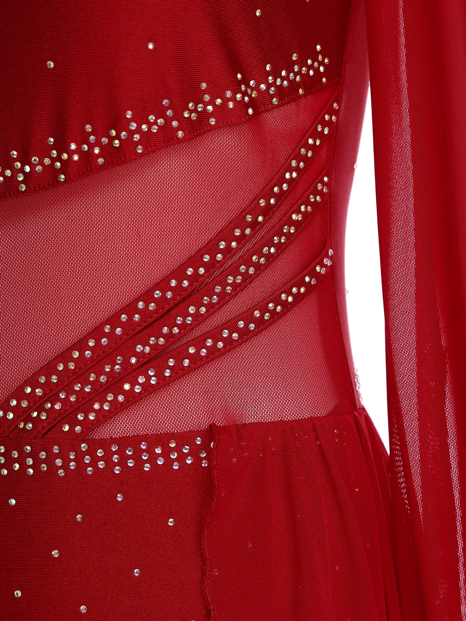 Mulheres patinação artística vestidos de dança ginástica brilhante strass collant malha saia ballet dança vestido para competição desempenho