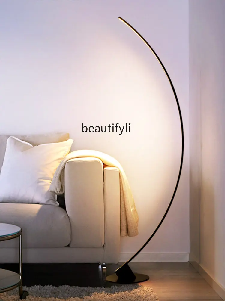 zq Living Room Floor Lamp Nordic Sofa Side Bedside Bedroom Semicircle Moon Floor Lamp