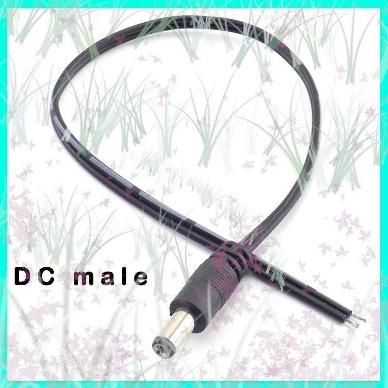 1/2/5/10pcs 12v DC Male Connectors Plug 5.5*2.1mm Power Supply Extension Cable Cord Wire for CCTV Camera LED Strip Light E3