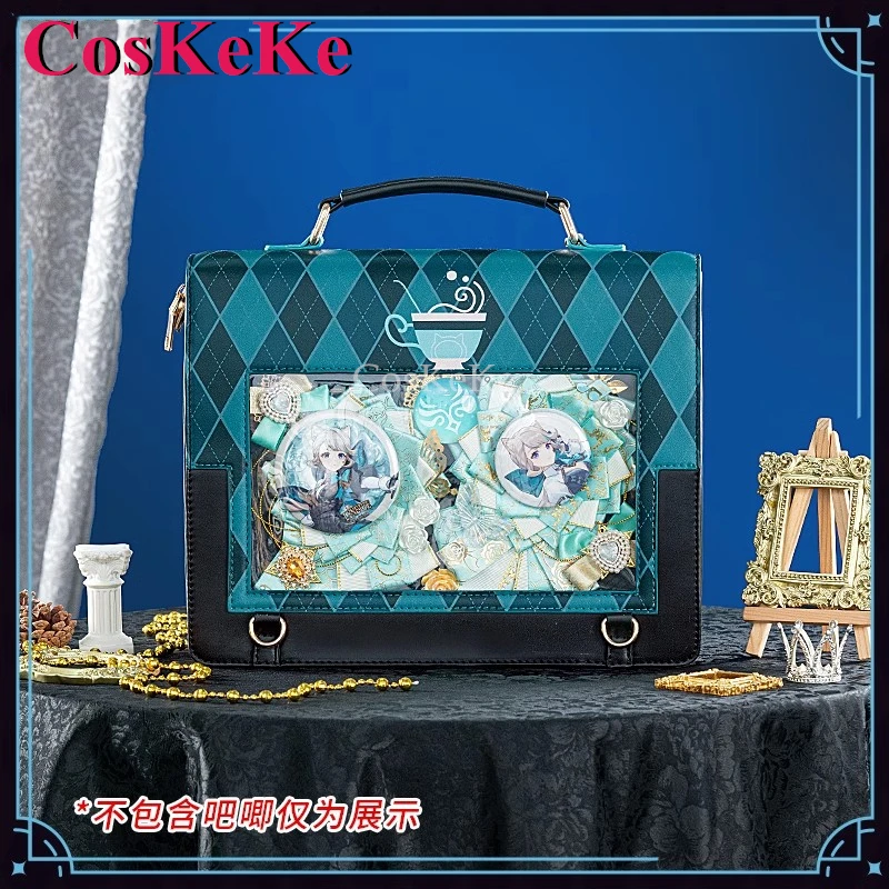 CosKeKe Lynette Bag Cosplay Game Genshin Impact Theme Impression Pack Messenger Bag Daily Preppy Commuter Backpack Lovely Itabag