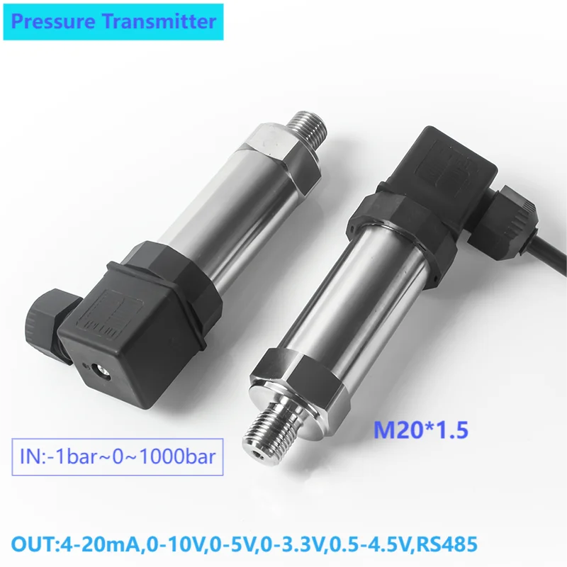 

M20*1.5 pressure sensor transmitter 0-0.1bar 0.2bar 0.3bar 5bar 10bar 100bar pressure sensor 4-20mA 0-3.3V 0-10V pressure gauge