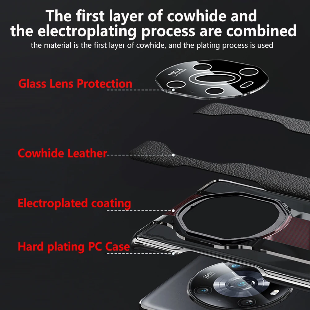 Genuine Leather Phone Case For Huawei Honor Magic 4 Pro Cowhide Crocodile texture Original Cover Magic4 Luxury plating Hard Capa