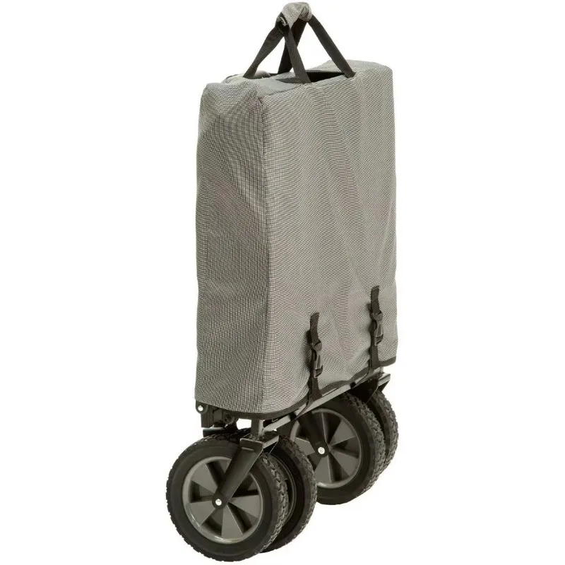 

Mac Sports Collapsible Outdoor Utility Wagon with Folding Table and Drink Holders, Gray