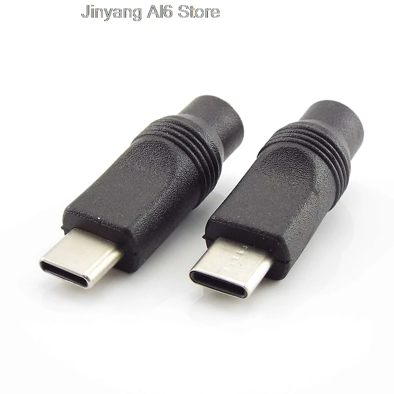 1 stks DC Power Adapter Converter Type-C USB Male naar 5.5x2.1mm Vrouwelijke Jack Connector voor Laptop Notebook Computer PC Mobiele Telefoon