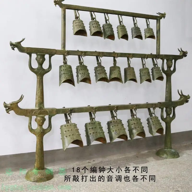 Three-layer faucet chime pure copper antique large musical instrument courtyard floor-to-ceiling garden ornament