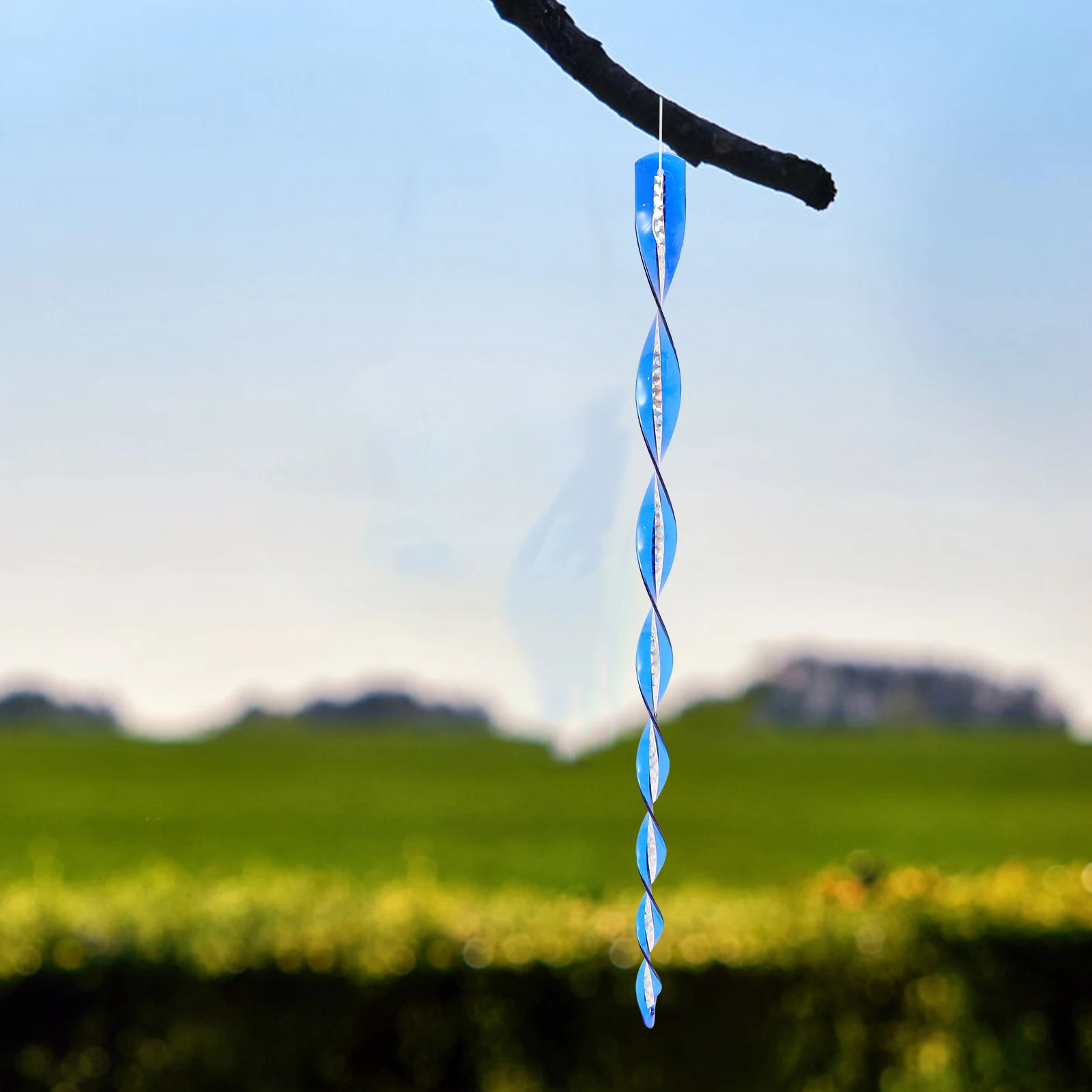 

10Pcs Anti Bird Decorative Strips Outdoor Reflective Spiral Rods for Garden Lawn Pond Airport Pigeon Deterrent Wind Twisting