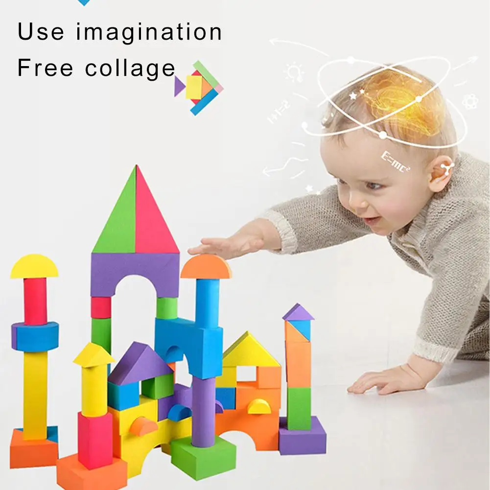 30pcs/box Soft EVA Building Blocks Educational Toys For Children Large Size Colorful Stackable Stem Preschool Toy Boy Girl Gift