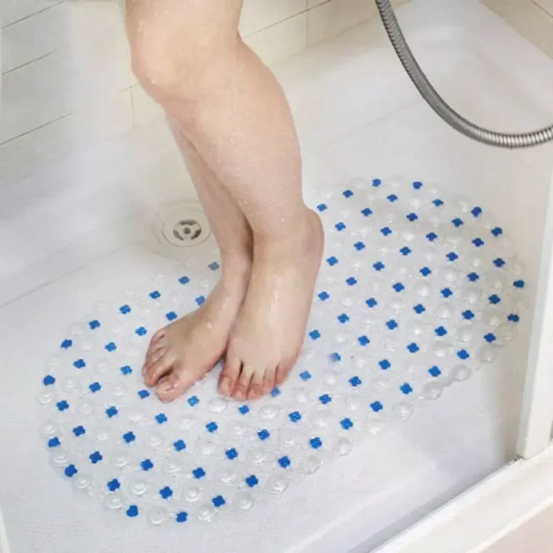 PVC Anti-skid Bath Mats Rectangle Bathtub Safety Shower Non-slip Bath Mats With Suction Cups Transparent Floor Mat