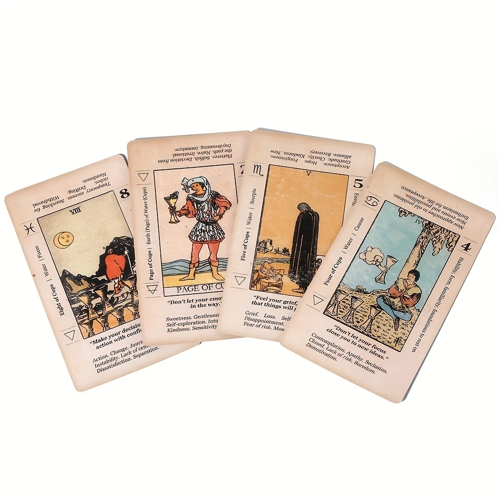 78-tarotkaarten met betekenissen, festivalcadeaus, waarzeggerij Tarotkaartspellen, entertainmentspelkaarten voor gezinsbijeenkomsten