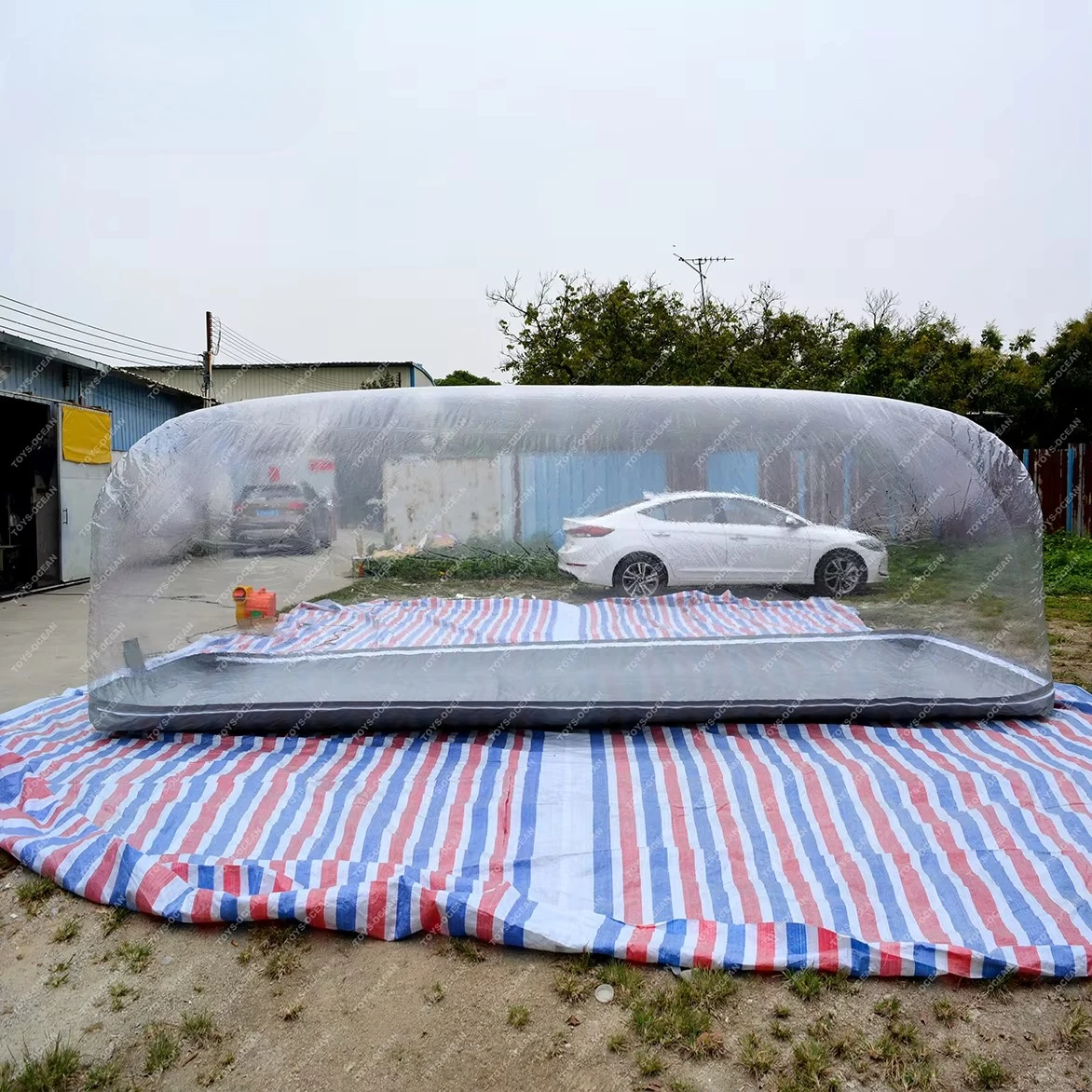 Transparent PVC UV-Protection Inflatable Bubble Car Garage Cover Fit For Automobiles Vehicles Outdoor Parking Storage