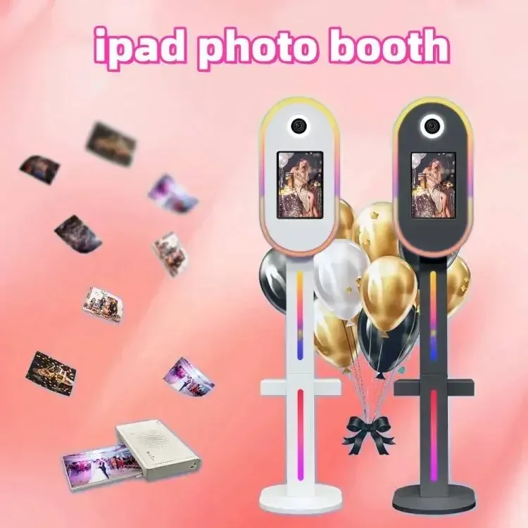 Oval 10.9 12.9 11 Ipad Photo Booth Shell Machine Dslr Photo Booth Ipad Stand Kiosk with camera holder Ipad Pro Dslr Photo Booth