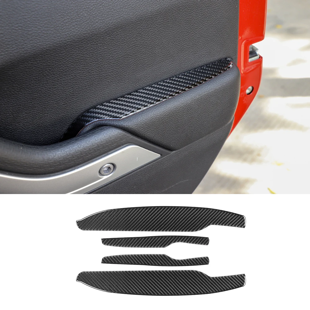 

Car Inner Door Armrest Handle Decorative Stickers Trim for Jeep Wrangler JK 2011-2017 4-Door Interior Accesory Real Carbon Fiber