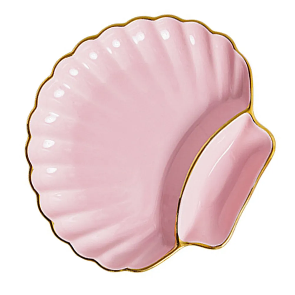 Plato de Cerámica para Dumplings con Compartimentos para Salsas, Aperitivos, Papas Fritas, Sushi, Vinagre y Condimentos, para el Hogar o Restaurantes (1 Pieza)