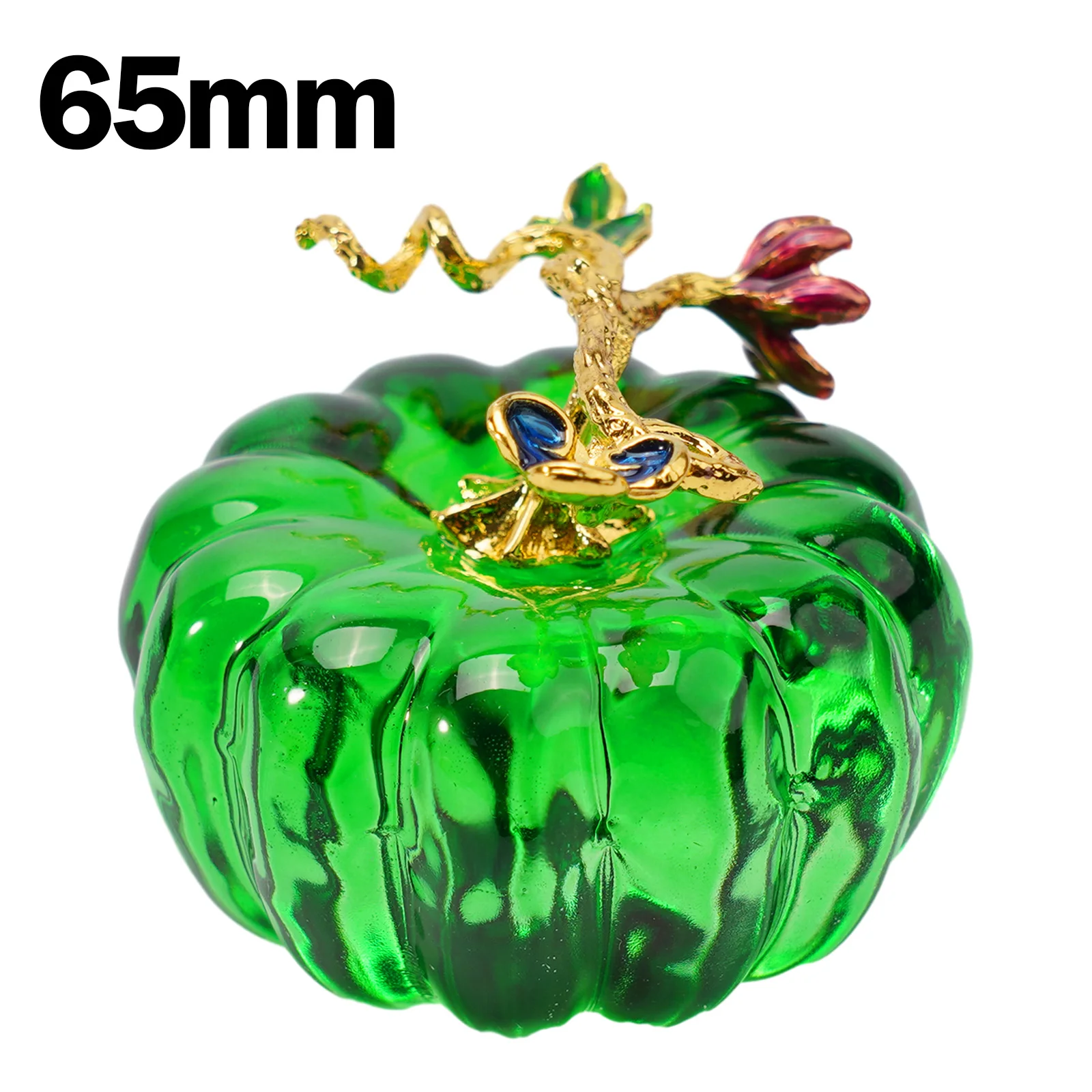 Imagem -05 - Ornamento de Abóbora de Vidro para Decoração de Casa Estatueta Criativa Amarelo Vermelho e Verde Lembrança do Quarto 65 mm Novo